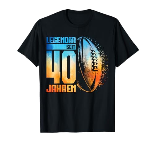 40. Geburtstag Deko Rugby Spieler 40 Jahre Männer Mann T-Shirt 40. Geburtstag Deko Rugby Spieler 40 Jahre Männer Mann T-Shirt von Lustige Geburtstag Rugby Junge Männer Geschenke