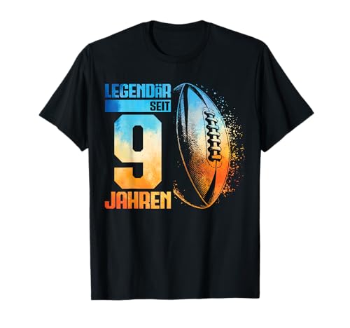 9. Geburtstag Retro Rugby Spieler 9 Jahre Junge Kinder T-Shirt 9. Geburtstag Retro Rugby Spieler 9 Jahre Junge Kinder T-Shirt von Lustige Geburtstag Rugby Junge Männer Geschenke