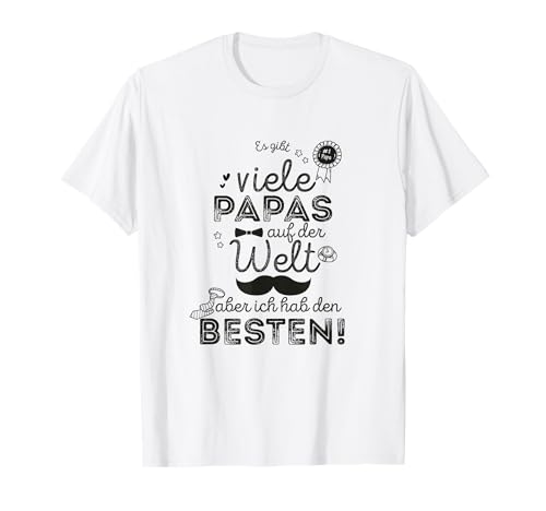 Bester Papa der Welt Vater Kinder Sohn & Tochter T-Shirt von Lustige Geburtstag Sohn Tochter Weihnachtsgeschenk