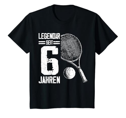 Kinder 6. Geburtstag Retro Tennis Spieler 6 Jahre Junge Kinder T-Shirt Kinder 6. Geburtstag Retro Tennis Spieler 6 Jahre Junge Kinder T-Shirt von Lustige Geburtstag Tennis Junge Männer Geschenke
