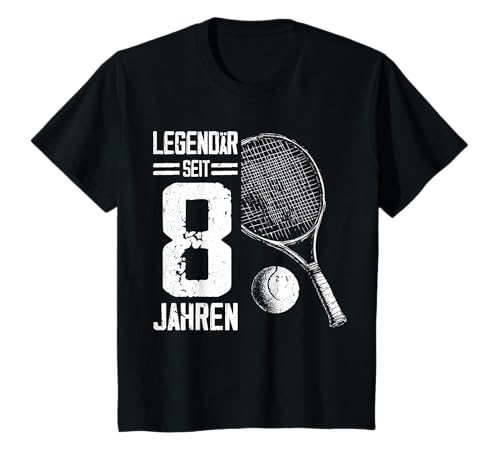 Kinder 8. Geburtstag Retro Tennis Spieler 8 Jahre Junge Kinder T-Shirt Kinder 8. Geburtstag Retro Tennis Spieler 8 Jahre Junge Kinder T-Shirt von Lustige Geburtstag Tennis Junge Männer Geschenke