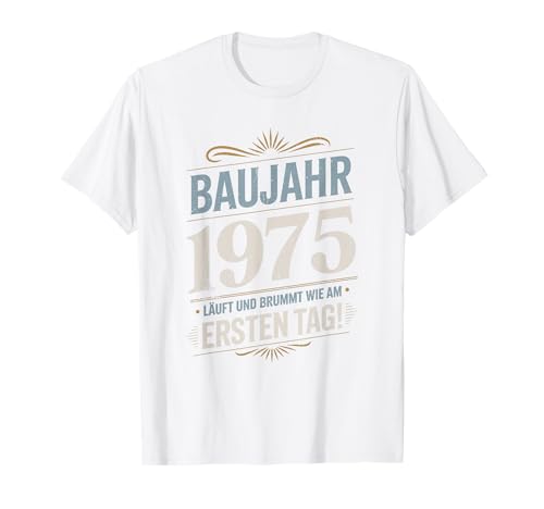 50. Geburtstag Lustiges Baujahr 1975 Läuft und Brummt Männer T-Shirt von Lustige Geburtstagsgeschenke mit Baujahr Oldtimer