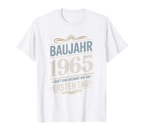 60. Geburtstag Lustiges Baujahr 1965 Läuft und Brummt Männer T-Shirt von Lustige Geburtstagsgeschenke mit Baujahr Oldtimer