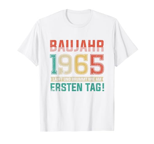 60. Geburtstag Lustiges Baujahr 1965 Läuft und Brummt Männer T-Shirt von Lustige Geburtstagsgeschenke mit Baujahr Oldtimer