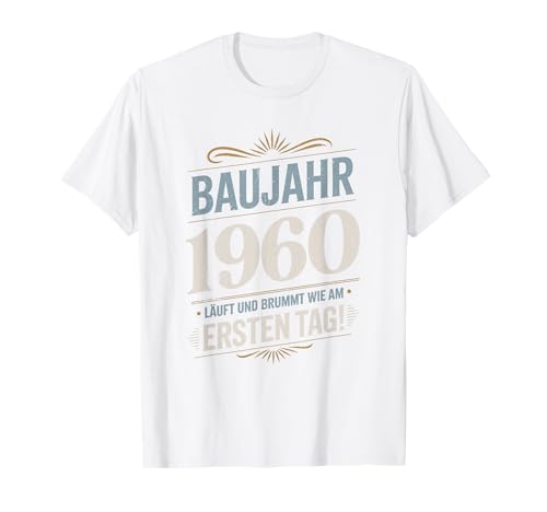 65. Geburtstag Lustiges Baujahr 1960 Läuft und Brummt Männer T-Shirt von Lustige Geburtstagsgeschenke mit Baujahr Oldtimer