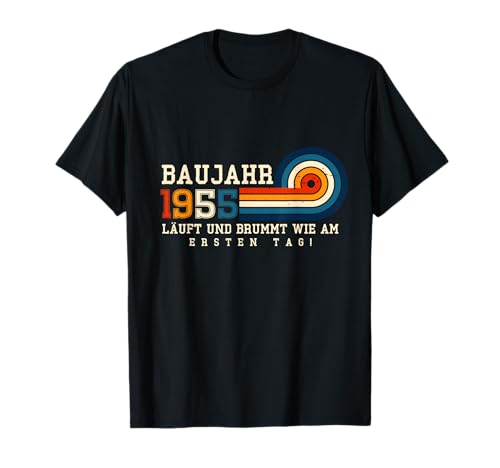 70. Geburtstag Lustiges Baujahr 1955 Läuft und Brummt Männer T-Shirt von Lustige Geburtstagsgeschenke mit Baujahr Oldtimer