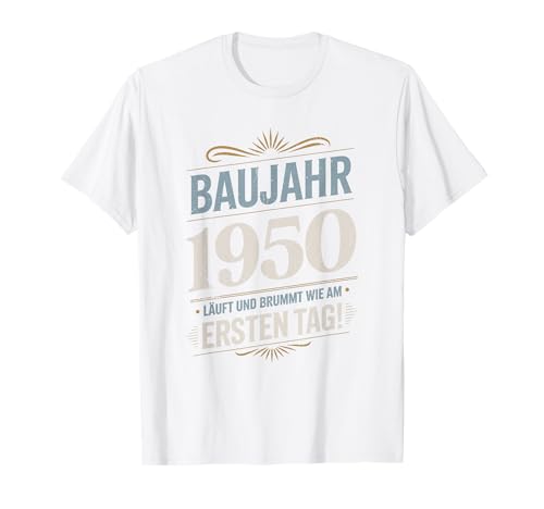 75. Geburtstag Lustiges Baujahr 1950 Läuft und Brummt Männer T-Shirt 75. Geburtstag Lustiges Baujahr 1950 Läuft und Brummt Männer T-Shirt von Lustige Geburtstagsgeschenke mit Baujahr Oldtimer