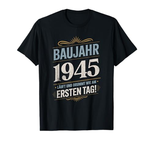 80. Geburtstag Lustiges Baujahr 1945 Läuft und Brummt Männer T-Shirt 80. Geburtstag Lustiges Baujahr 1945 Läuft und Brummt Männer T-Shirt von Lustige Geburtstagsgeschenke mit Baujahr Oldtimer