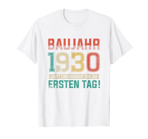 95. Geburtstag Lustiges Baujahr 1930 Läuft und Brummt Männer T-Shirt von Lustige Geburtstagsgeschenke mit Baujahr Oldtimer