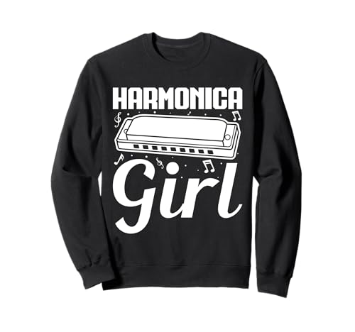 Mundharmonika Musiker Girl Mundharmonika Sweatshirt von Lustige Geschenk Shirts Zum Thema Mundharmonika