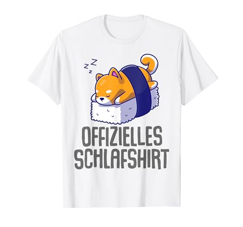 Offizielles Schlafshirt Herren Sushi Lustige Geschenke Katze T-Shirt von Lustige Geschenke Damen Shirt Fun Lustige T-Shirts