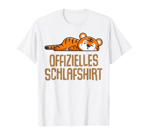 Offizielles Schlafshirt Herren Tiger Lustige Geschenke Tiger T-Shirt von Lustige Geschenke Damen Shirt Fun Lustige T-Shirts