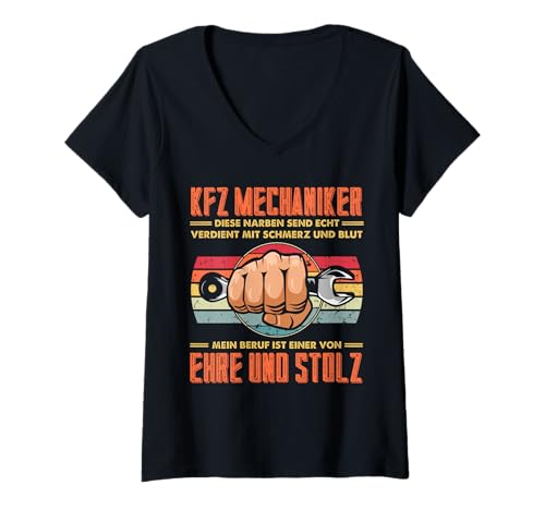 Damen Bester Kfz Mechaniker Richtig Cooler Mechatroniker Sprüche T-Shirt mit V-Ausschnitt Damen Bester Kfz Mechaniker Richtig Cooler Mechatroniker Sprüche T-Shirt mit V-Ausschnitt von Lustige Geschenke Für Automechaniker