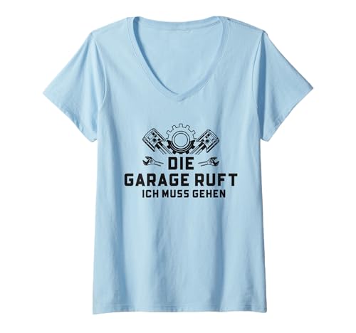 Damen Kfz-Mechaniker Werkstatt Automechaniker T-Shirt mit V-Ausschnitt Damen Kfz-Mechaniker Werkstatt Automechaniker T-Shirt mit V-Ausschnitt von Lustige Geschenke Für Automechaniker