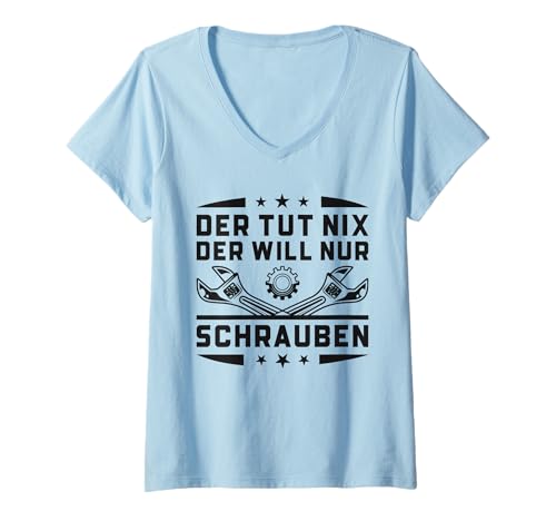 Damen Kfz-Mechatroniker Lustig Kfz Mechaniker T-Shirt mit V-Ausschnitt Damen Kfz-Mechatroniker Lustig Kfz Mechaniker T-Shirt mit V-Ausschnitt von Lustige Geschenke Für Automechaniker