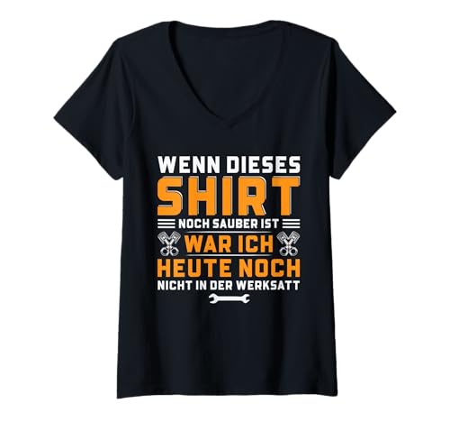 Damen Kfz Werkstatt Mechatroniker Mechaniker T-Shirt mit V-Ausschnitt Damen Kfz Werkstatt Mechatroniker Mechaniker T-Shirt mit V-Ausschnitt von Lustige Geschenke Für Automechaniker