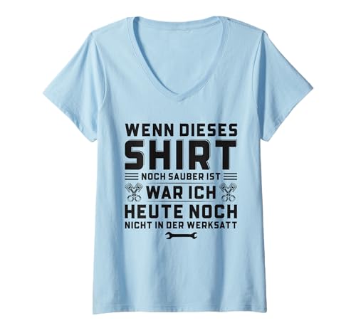 Damen Kfz Werkstatt Mechatroniker Mechaniker T-Shirt mit V-Ausschnitt Damen Kfz Werkstatt Mechatroniker Mechaniker T-Shirt mit V-Ausschnitt von Lustige Geschenke Für Automechaniker