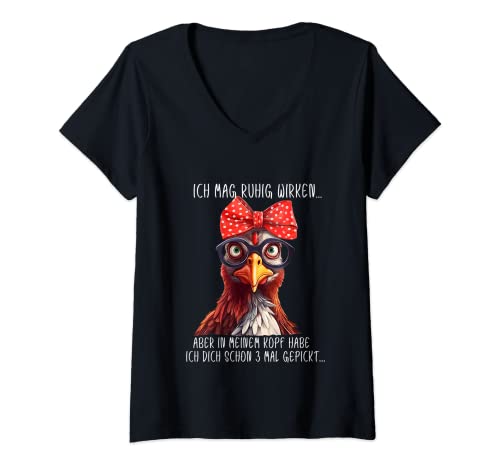 Damen Witziger Hühnerklappe Spruch Statement Damen Lustig Hühner T-Shirt mit V-Ausschnitt Damen Witziger Hühnerklappe Spruch Statement Damen Lustig Hühner T-Shirt mit V-Ausschnitt von Lustige Geschenke Für Frauen Hühnerstall Zubehör