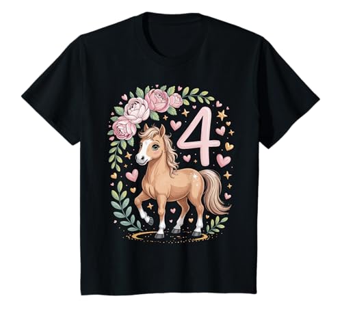 4. Geburtstag Pferd Mädchen 4 Jahre Pferde Deko Reiten Pony T-Shirt 4. Geburtstag Pferd Mädchen 4 Jahre Pferde Deko Reiten Pony T-Shirt von Lustige Geschenke Reiten und Pferde Geburtstag