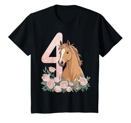 4. Geburtstag Pferd Mädchen 4 Jahre Pferde Deko Reiten Pony T-Shirt 4. Geburtstag Pferd Mädchen 4 Jahre Pferde Deko Reiten Pony T-Shirt von Lustige Geschenke Reiten und Pferde Geburtstag
