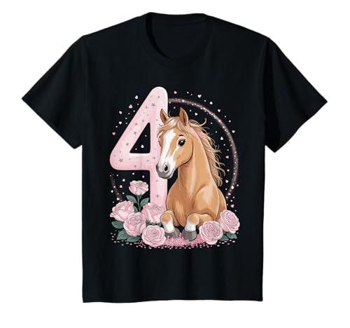4. Geburtstag Pferd Mädchen 4 Jahre Pferde Deko Reiten Pony T-Shirt 4. Geburtstag Pferd Mädchen 4 Jahre Pferde Deko Reiten Pony T-Shirt von Lustige Geschenke Reiten und Pferde Geburtstag