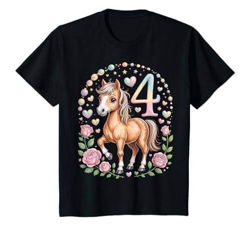 4. Geburtstag Pferd Mädchen 4 Jahre Pferde Deko Reiten Pony T-Shirt 4. Geburtstag Pferd Mädchen 4 Jahre Pferde Deko Reiten Pony T-Shirt von Lustige Geschenke Reiten und Pferde Geburtstag