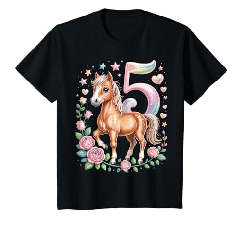 5. Geburtstag Pferd Mädchen 5 Jahre Pferde Deko Reiten Pony T-Shirt 5. Geburtstag Pferd Mädchen 5 Jahre Pferde Deko Reiten Pony T-Shirt von Lustige Geschenke Reiten und Pferde Geburtstag