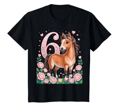 6. Geburtstag Pferd Mädchen 6 Jahre Pferde Deko Reiten Pony T-Shirt 6. Geburtstag Pferd Mädchen 6 Jahre Pferde Deko Reiten Pony T-Shirt von Lustige Geschenke Reiten und Pferde Geburtstag