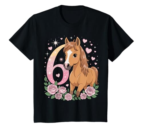 6. Geburtstag Pferd Mädchen 6 Jahre Pferde Deko Reiten Pony T-Shirt 6. Geburtstag Pferd Mädchen 6 Jahre Pferde Deko Reiten Pony T-Shirt von Lustige Geschenke Reiten und Pferde Geburtstag