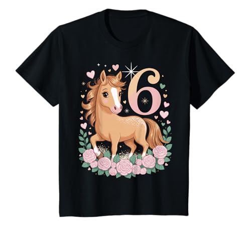 6. Geburtstag Pferd Mädchen 6 Jahre Pferde Deko Reiten Pony T-Shirt 6. Geburtstag Pferd Mädchen 6 Jahre Pferde Deko Reiten Pony T-Shirt von Lustige Geschenke Reiten und Pferde Geburtstag