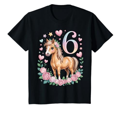 6. Geburtstag Pferd Mädchen 6 Jahre Pferde Deko Reiten Pony T-Shirt 6. Geburtstag Pferd Mädchen 6 Jahre Pferde Deko Reiten Pony T-Shirt von Lustige Geschenke Reiten und Pferde Geburtstag