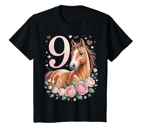 9. Geburtstag Pferd Mädchen 9 Jahre Pferde Deko Reiten Pony T-Shirt 9. Geburtstag Pferd Mädchen 9 Jahre Pferde Deko Reiten Pony T-Shirt von Lustige Geschenke Reiten und Pferde Geburtstag