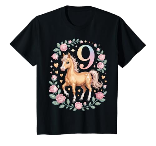 9. Geburtstag Pferd Mädchen 9 Jahre Pferde Deko Reiten Pony T-Shirt 9. Geburtstag Pferd Mädchen 9 Jahre Pferde Deko Reiten Pony T-Shirt von Lustige Geschenke Reiten und Pferde Geburtstag