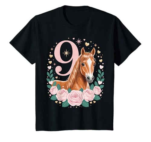 9. Geburtstag Pferd Mädchen 9 Jahre Pferde Deko Reiten Pony T-Shirt 9. Geburtstag Pferd Mädchen 9 Jahre Pferde Deko Reiten Pony T-Shirt von Lustige Geschenke Reiten und Pferde Geburtstag