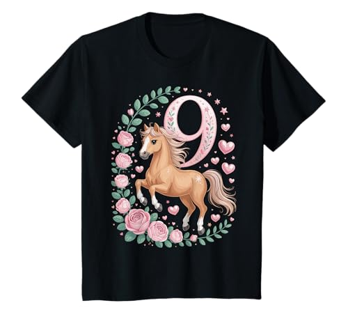 9. Geburtstag Pferd Mädchen 9 Jahre Pferde Deko Reiten Pony T-Shirt 9. Geburtstag Pferd Mädchen 9 Jahre Pferde Deko Reiten Pony T-Shirt von Lustige Geschenke Reiten und Pferde Geburtstag