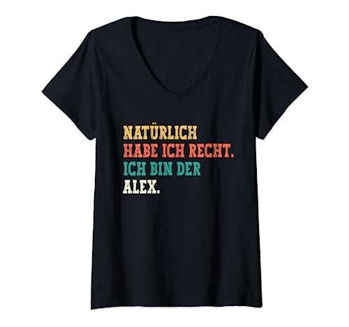 Damen Alex Lustiger Spruch Vorname Männer Name Alex T-Shirt mit V-Ausschnitt Damen Alex Lustiger Spruch Vorname Männer Name Alex T-Shirt mit V-Ausschnitt von Lustige Geschenke für Alex