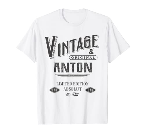 Herren Anton Vintage T-Shirt Herren Anton Vintage T-Shirt von Lustige Geschenke für Anton