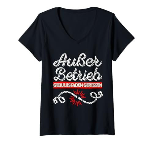Damen Außer Betrieb - Geduldsfaden Gerissen - Arbeit Kollegen Büro T-Shirt mit V-Ausschnitt Damen Außer Betrieb - Geduldsfaden Gerissen - Arbeit Kollegen Büro T-Shirt mit V-Ausschnitt von Lustige Geschenke für Arbeitskollegen