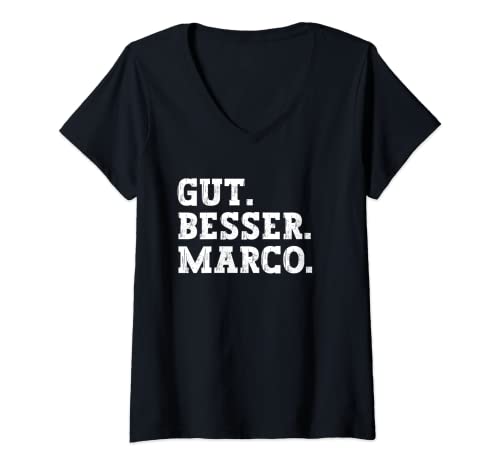 Damen Gut Besser Marco Lustiger Spruch Vorname Name Marco T-Shirt mit V-Ausschnitt Damen Gut Besser Marco Lustiger Spruch Vorname Name Marco T-Shirt mit V-Ausschnitt von Lustige Geschenke für Marco