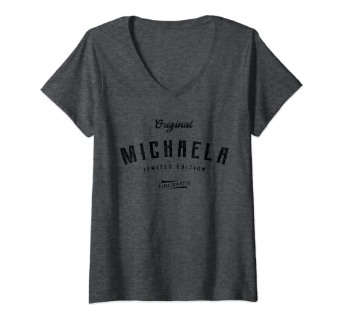 Damen Michaela Limited Edition T-Shirt mit V-Ausschnitt Damen Michaela Limited Edition T-Shirt mit V-Ausschnitt von Lustige Geschenke für Michaela