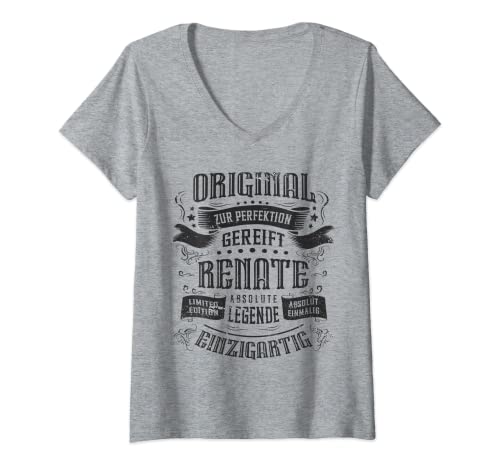 Damen Renate Original T-Shirt mit V-Ausschnitt Damen Renate Original T-Shirt mit V-Ausschnitt von Lustige Geschenke für Renate
