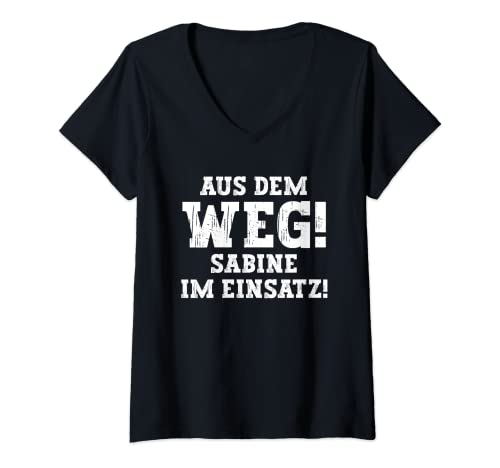 Damen Sabine Lustiger Spruch Aus Dem Weg Vorname Name Sabine T-Shirt mit V-Ausschnitt Damen Sabine Lustiger Spruch Aus Dem Weg Vorname Name Sabine T-Shirt mit V-Ausschnitt von Lustige Geschenke für Sabine