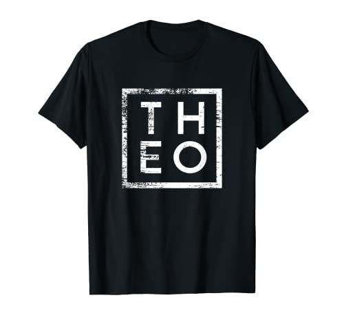 Herren Theo Minimalismus T-Shirt von Lustige Geschenke für Theo