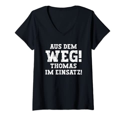 Damen Thomas Lustiger Spruch Aus Dem Weg Vorname Name Thomas T-Shirt mit V-Ausschnitt Damen Thomas Lustiger Spruch Aus Dem Weg Vorname Name Thomas T-Shirt mit V-Ausschnitt von Lustige Geschenke für Thomas