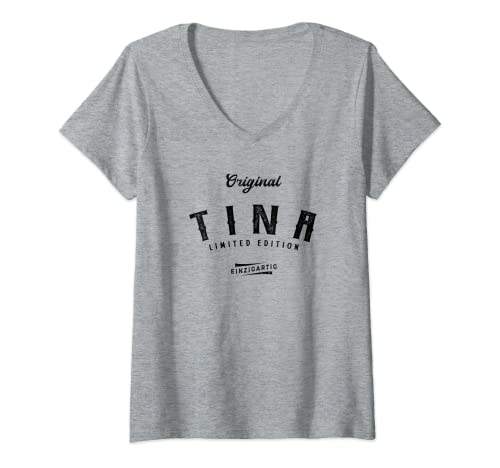 Damen Tina Limited Edition T-Shirt mit V-Ausschnitt Damen Tina Limited Edition T-Shirt mit V-Ausschnitt von Lustige Geschenke für Tina