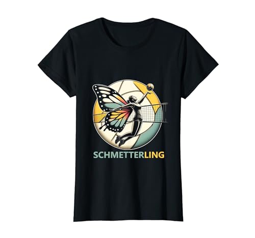 Volleyballerin Frau Schmetterling Damen Volleyball T-Shirt Volleyballerin Frau Schmetterling Damen Volleyball T-Shirt von Lustige Geschenke für Volleyballerinnen