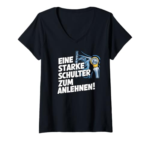 Damen Gute Besserung Operation Künstliches Gelenk Neue Schulter T-Shirt mit V-Ausschnitt Damen Gute Besserung Operation Künstliches Gelenk Neue Schulter T-Shirt mit V-Ausschnitt von Lustige Geschenke für eine Gute Besserung