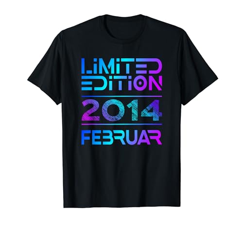 Februar 2014 Junge Mädchen 10. Geburtstag Limited Edition T-Shirt von Lustige Geschenke zum 10. Geburtstag 2014