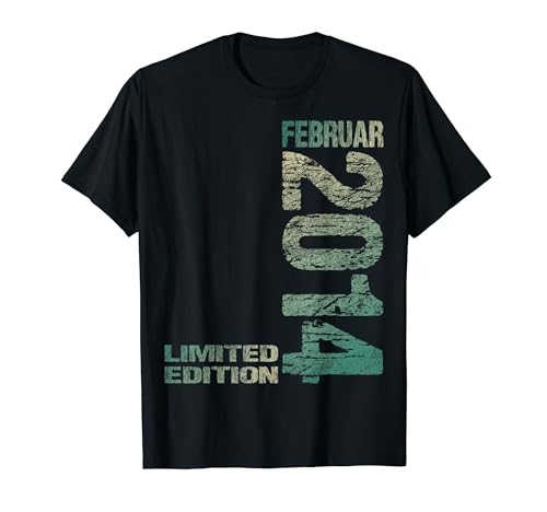 Februar 2014 Junge Mädchen 10. Geburtstag Limited Edition T-Shirt von Lustige Geschenke zum 10. Geburtstag 2014