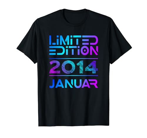 Januar 2014 Junge Mädchen 10. Geburtstag Limited Edition T-Shirt von Lustige Geschenke zum 10. Geburtstag 2014